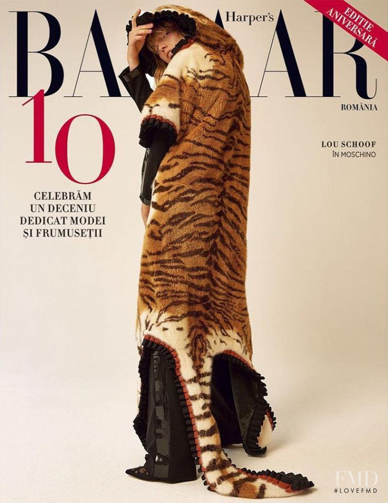 Lou Schoof featured on the Harper\'s Bazaar Romania cover from October 2017