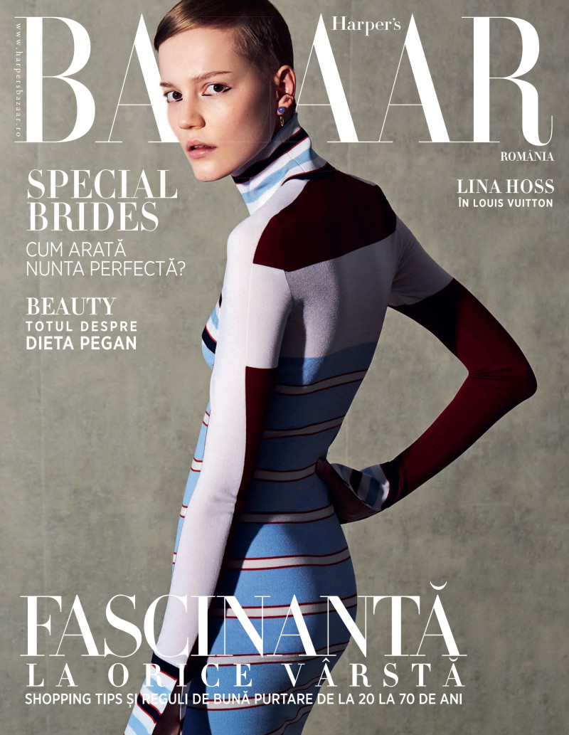 Lina Hoss featured on the Harper\'s Bazaar Romania cover from April 2018