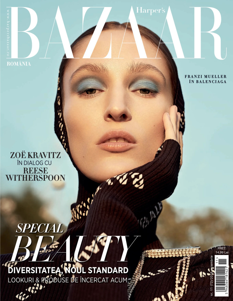 Franzi Mueller featured on the Harper\'s Bazaar Romania cover from November 2018