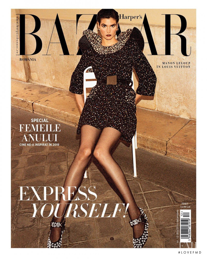Manon Leloup featured on the Harper\'s Bazaar Romania cover from December 2019
