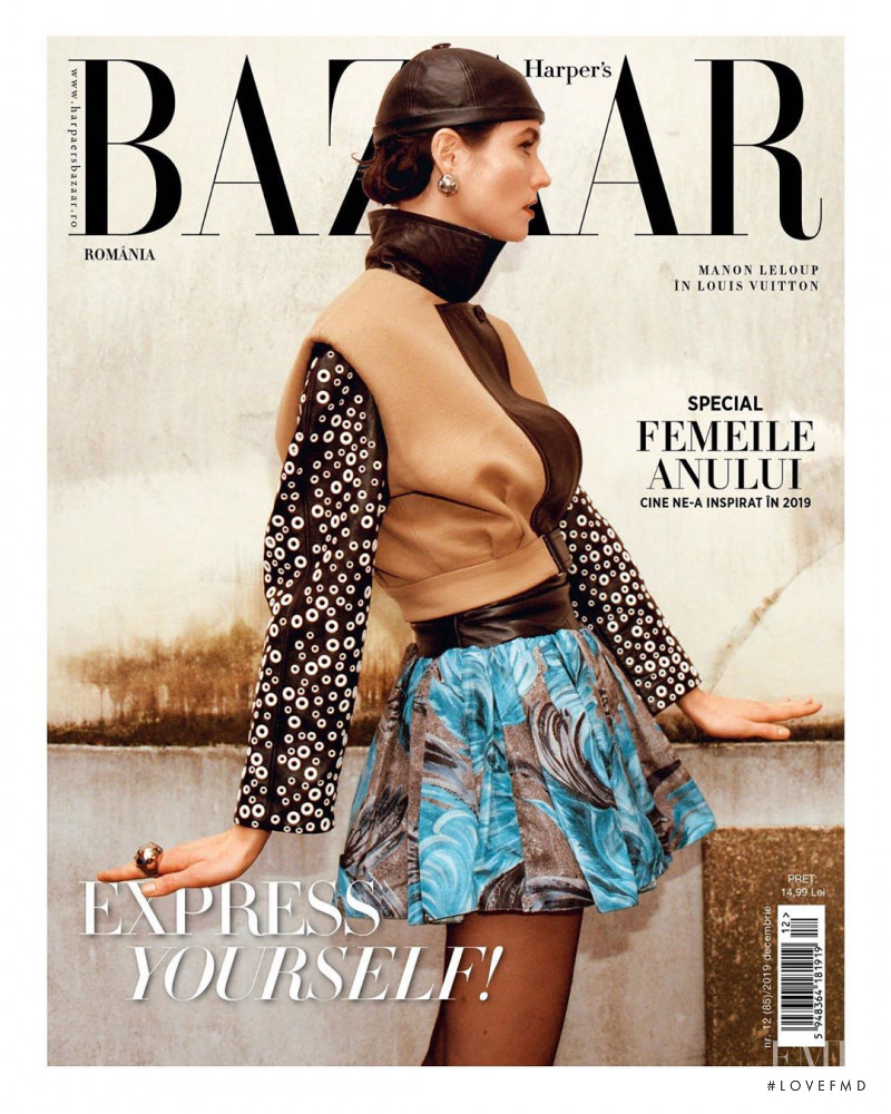 Manon Leloup featured on the Harper\'s Bazaar Romania cover from December 2019