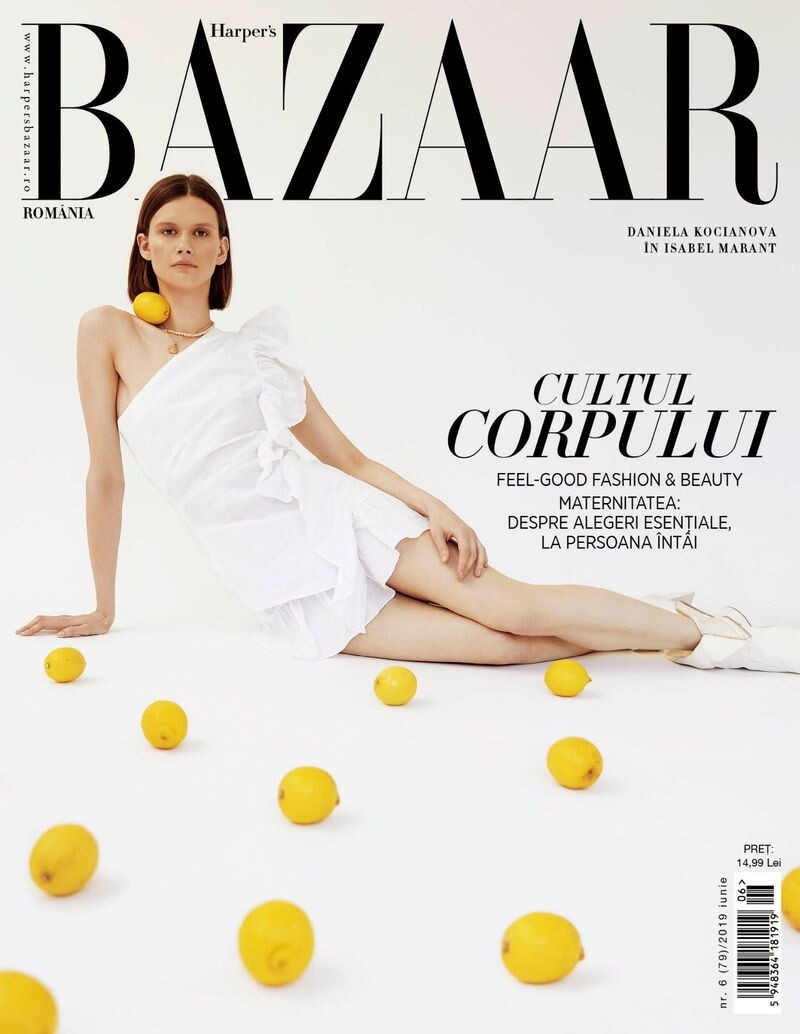 Daniela Kocianova featured on the Harper\'s Bazaar Romania cover from June 2019