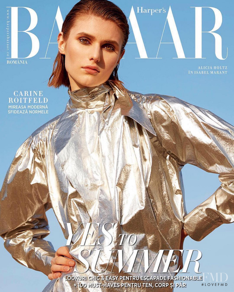 Alicia Holtz featured on the Harper\'s Bazaar Romania cover from May 2019