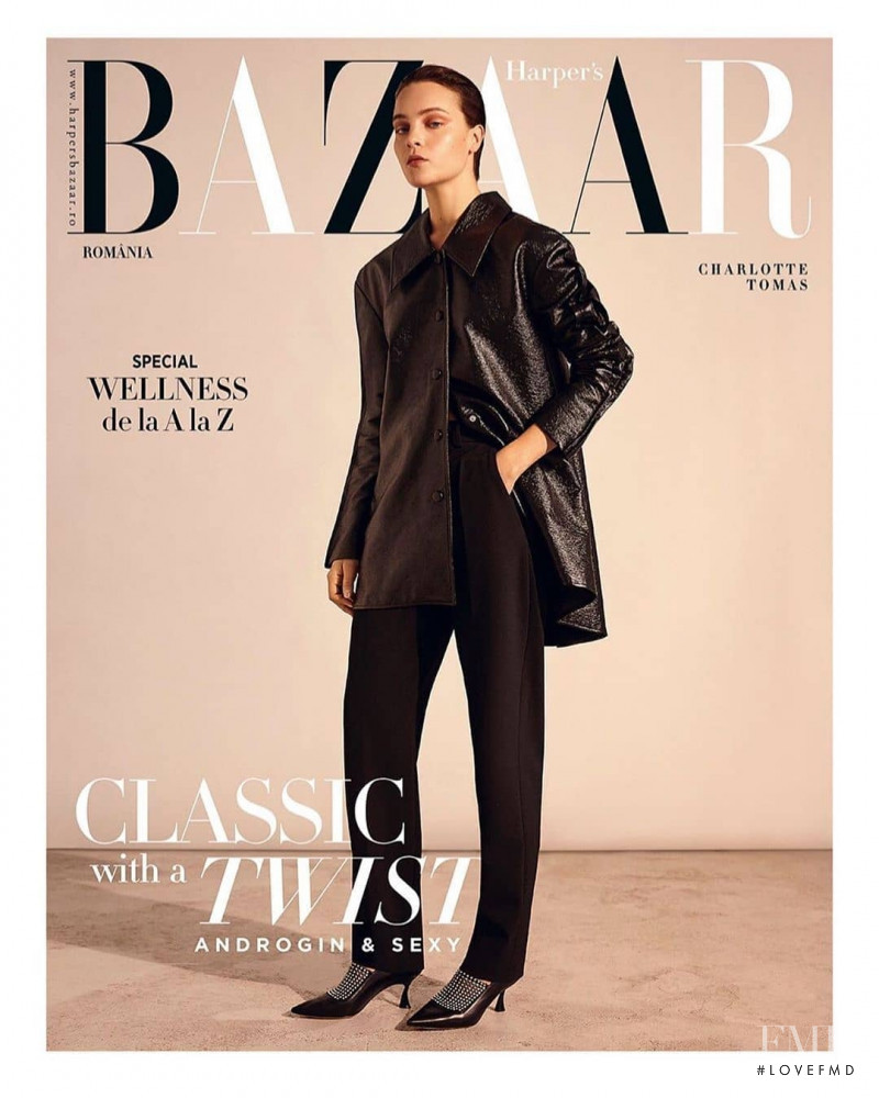 Charlotte Tomaszewska featured on the Harper\'s Bazaar Romania cover from November 2019