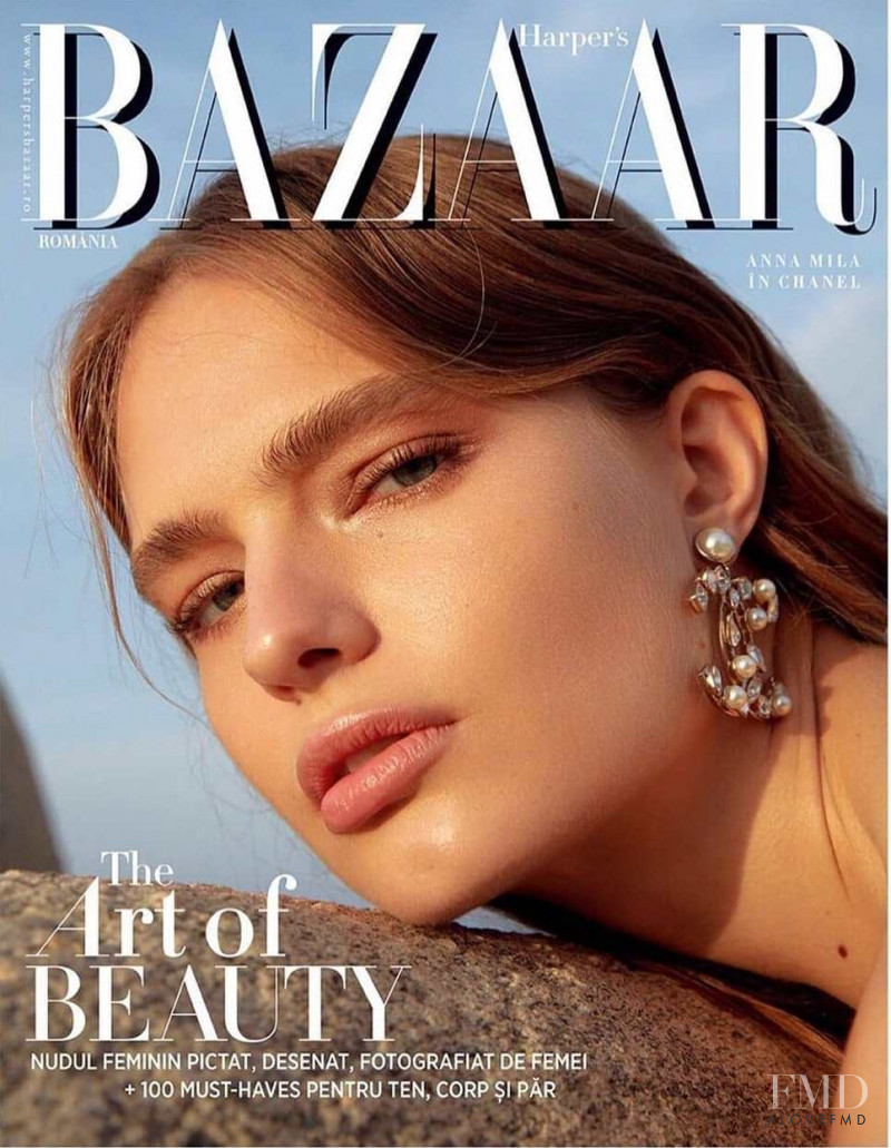 Anna Mila Guyenz featured on the Harper\'s Bazaar Romania cover from October 2019