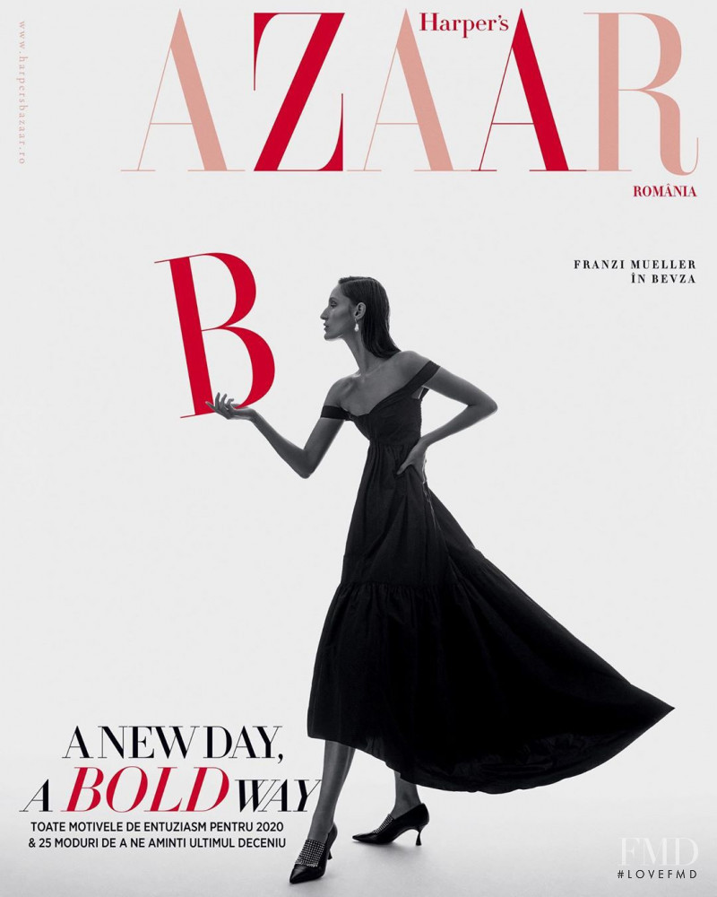 Franzi Mueller featured on the Harper\'s Bazaar Romania cover from January 2020