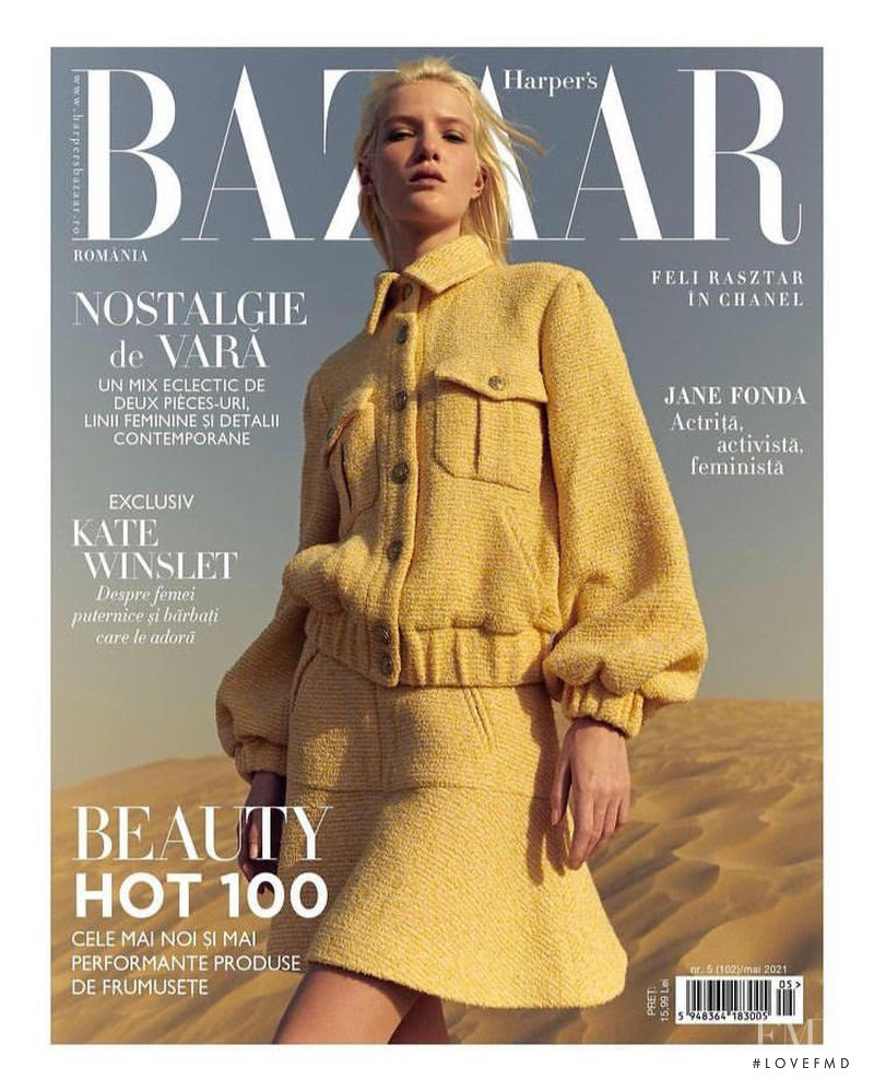 Feli Rasztar featured on the Harper\'s Bazaar Romania cover from May 2021