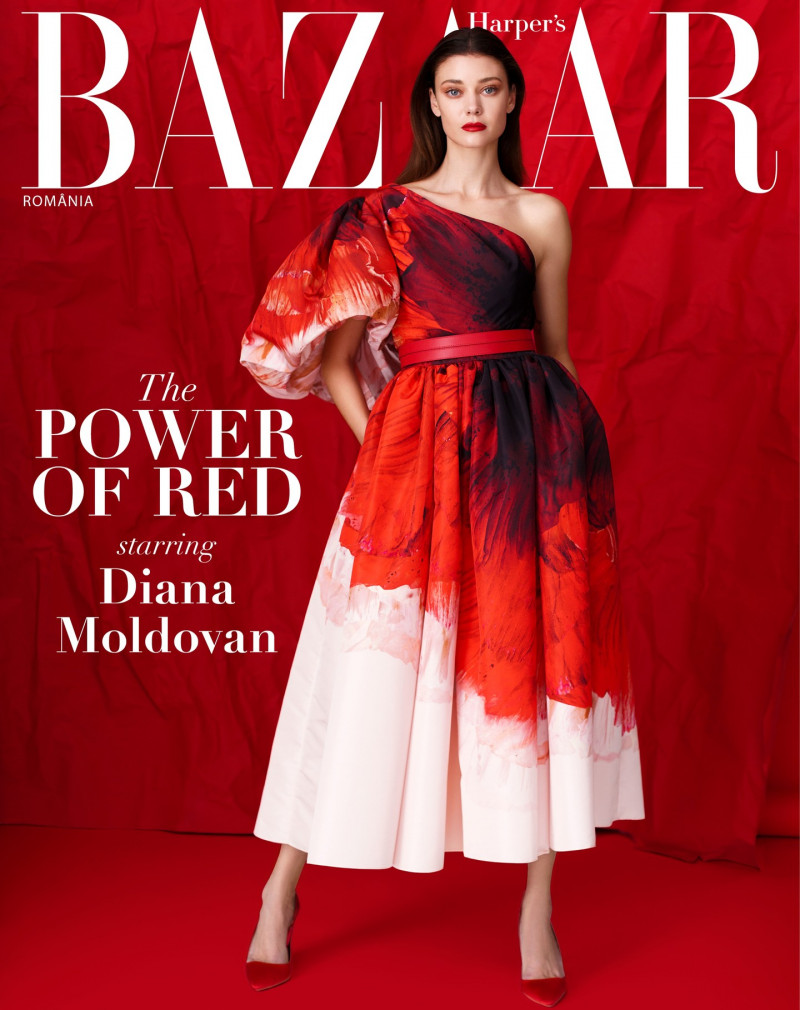 Diana Moldovan featured on the Harper\'s Bazaar Romania cover from February 2022