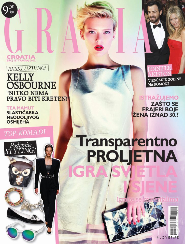 Nastya Belochkina featured on the Grazia Croatia cover from April 2013