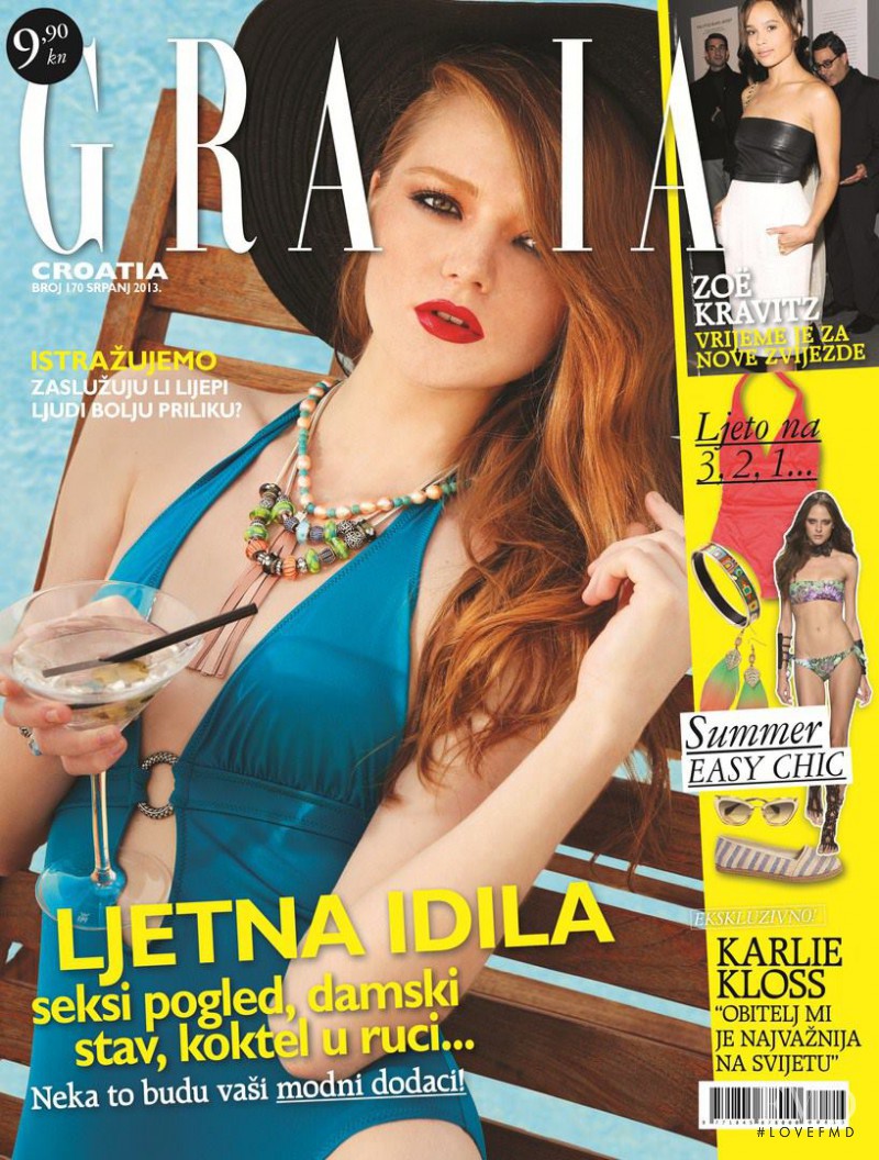 Klara M. featured on the Grazia Croatia cover from July 2013