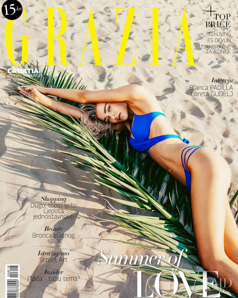Sofija Milosevic featured on the Grazia Croatia cover from July 2018