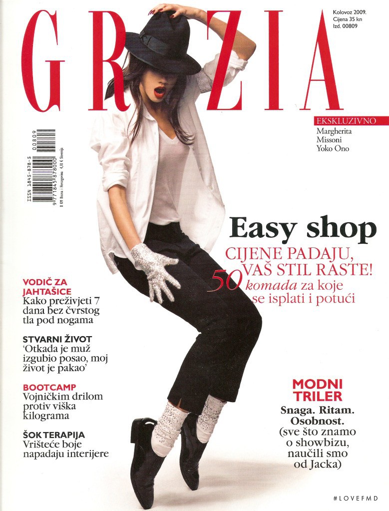 Jacqueline Oloniceva featured on the Grazia Serbia cover from August 2009