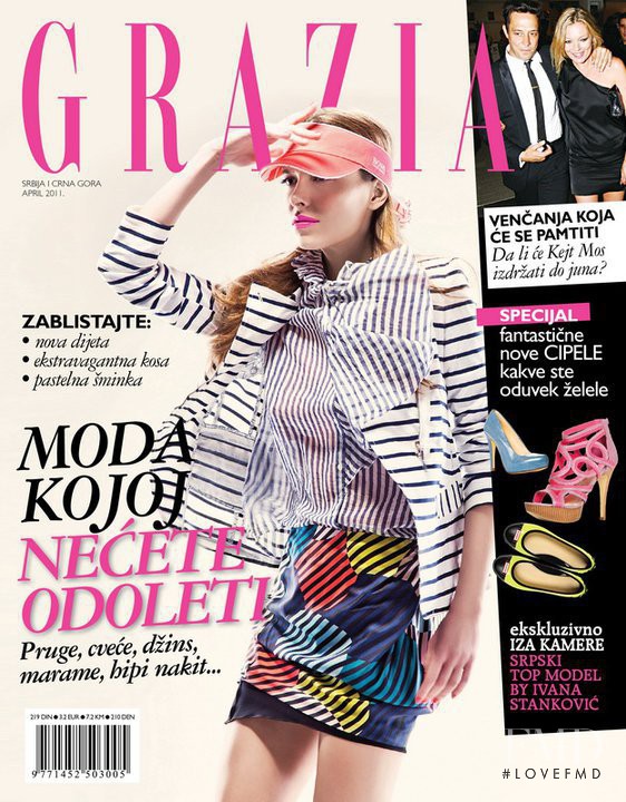 Sara Brajovic featured on the Grazia Serbia cover from April 2011