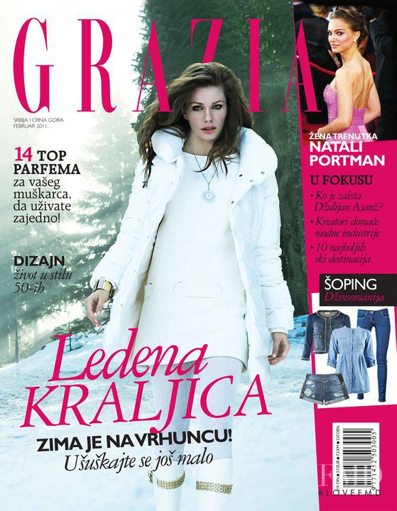 Aleksandra Kovac featured on the Grazia Serbia cover from February 2011