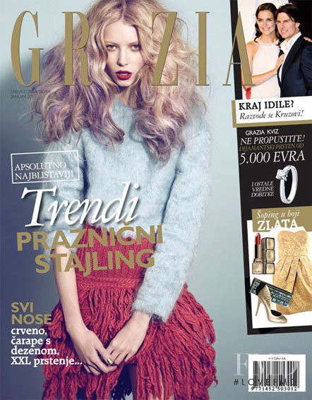 Vika Falileeva featured on the Grazia Serbia cover from January 2011