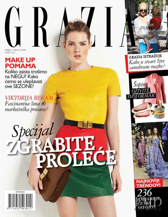 Kristel van Valkenhoef featured on the Grazia Serbia cover from March 2011