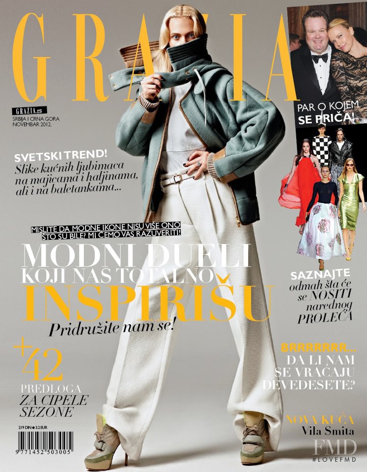 Claire Collins featured on the Grazia Serbia cover from November 2012