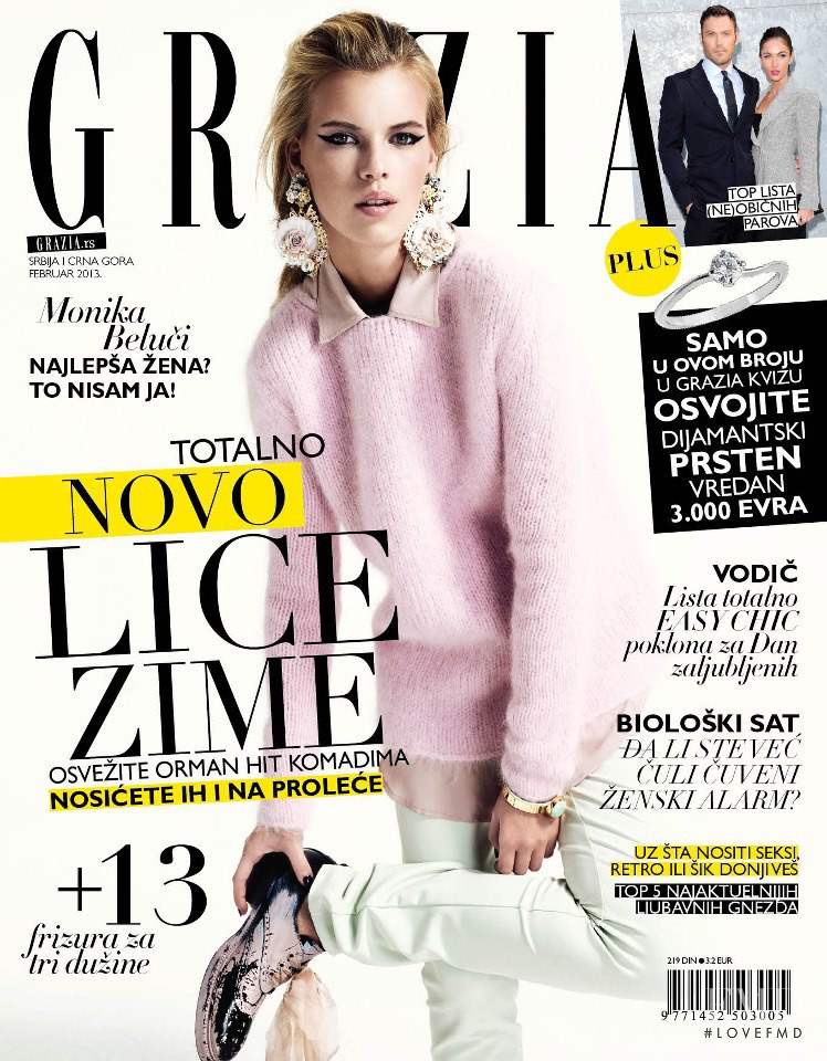 Victoria Tuaz featured on the Grazia Serbia cover from February 2013