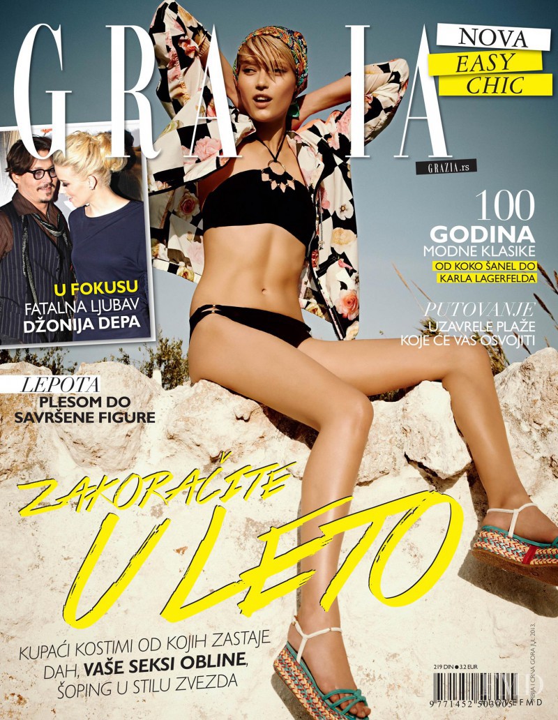 Nastya Belonchkina featured on the Grazia Serbia cover from July 2013