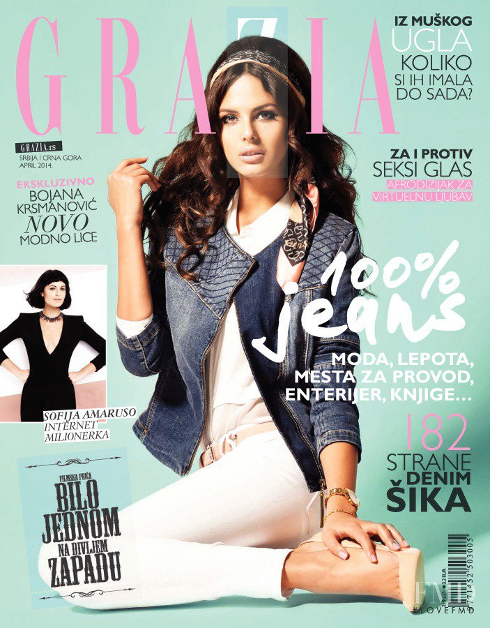 Bojana Krsmanovic featured on the Grazia Serbia cover from April 2014