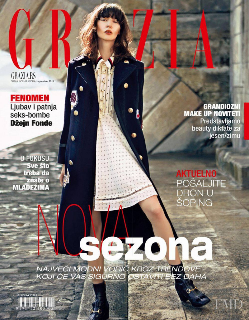 Karolina Laczkowska featured on the Grazia Serbia cover from September 2016