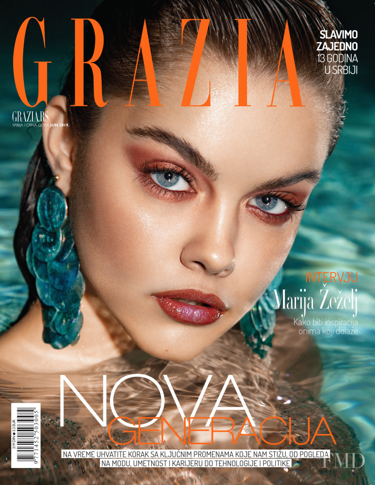 Marija Zezelj featured on the Grazia Serbia cover from June 2019