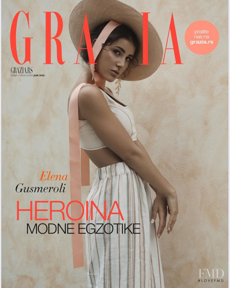 Elena Gusmeroli featured on the Grazia Serbia cover from June 2020