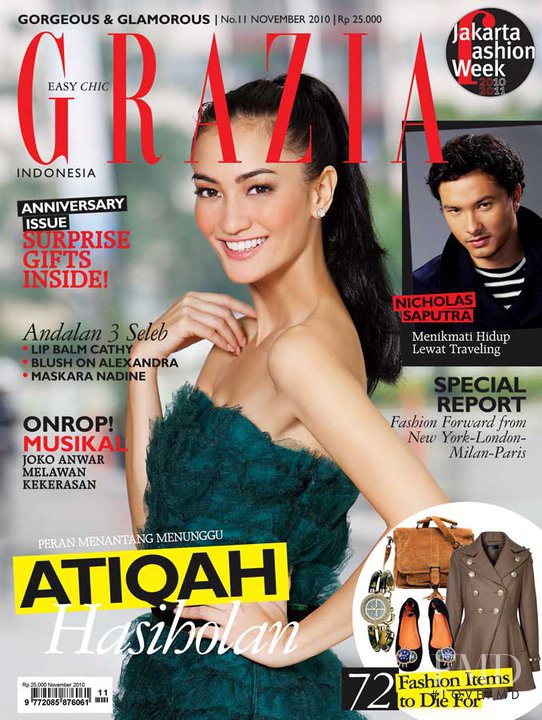 Atiqah Hasiholan featured on the Grazia Indonesia cover from November 2010