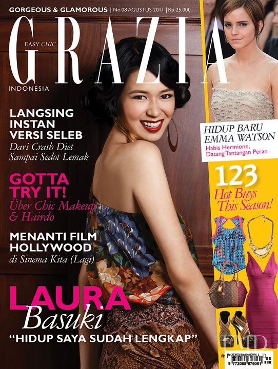 Laura Basuki featured on the Grazia Indonesia cover from August 2011