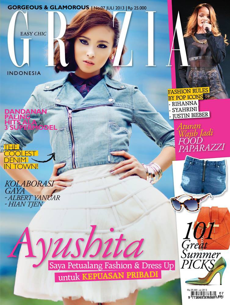 Ayushita Nugraha featured on the Grazia Indonesia cover from July 2013