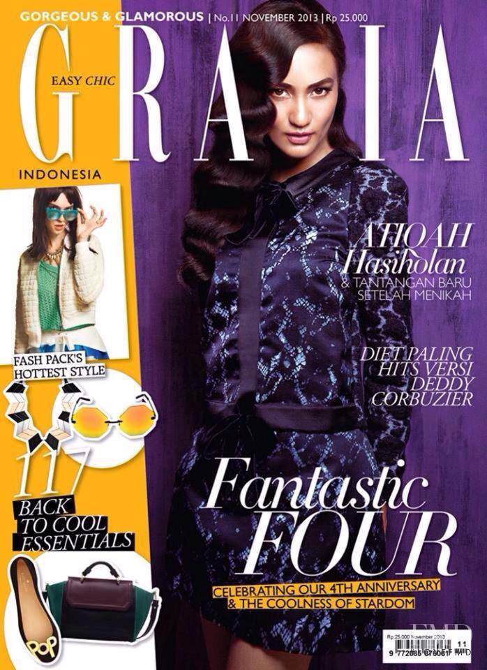 Atiqah Hasiholan featured on the Grazia Indonesia cover from November 2013