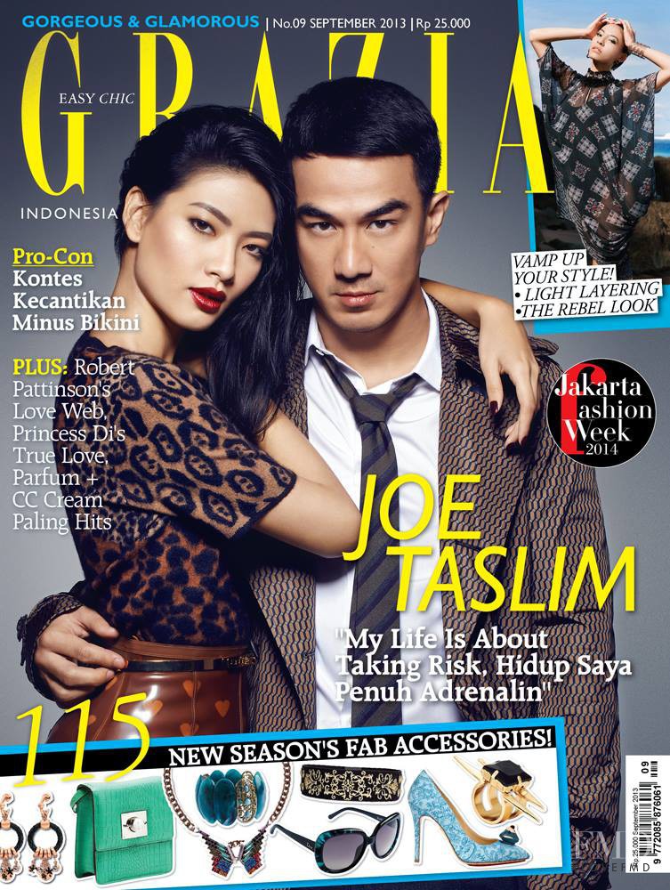 Marcella Tanaya, Joe Taslim featured on the Grazia Indonesia cover from September 2013