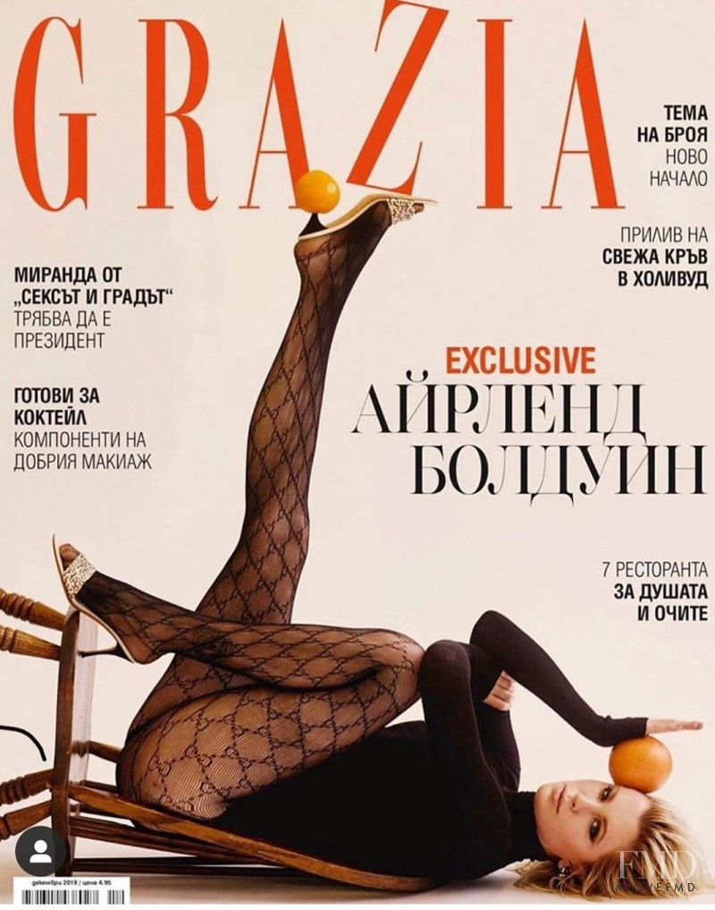 Ireland Baldwin featured on the Grazia Bulgaria cover from December 2019