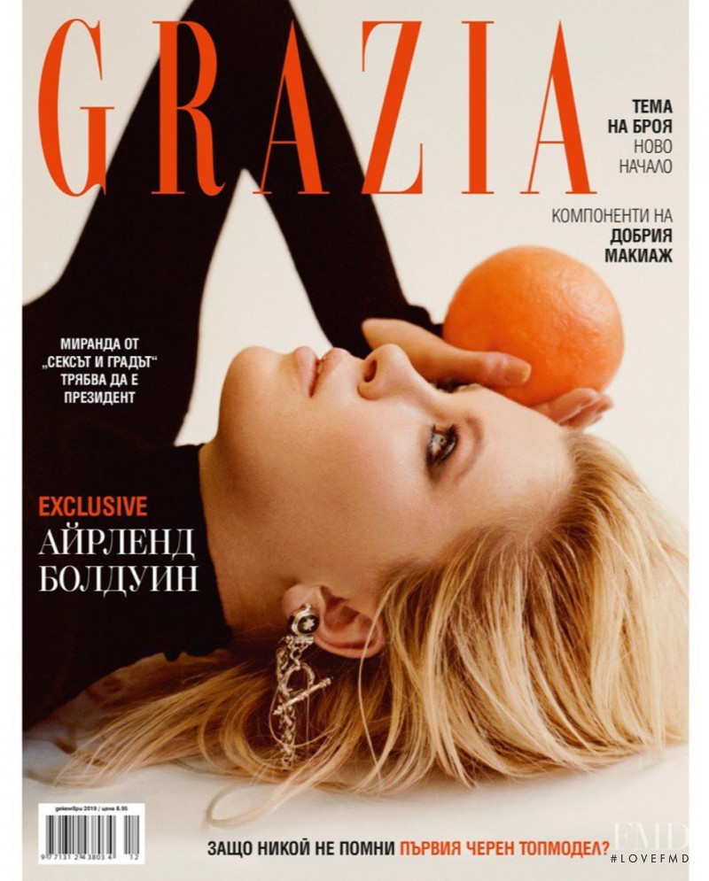 Ireland Baldwin featured on the Grazia Bulgaria cover from December 2019