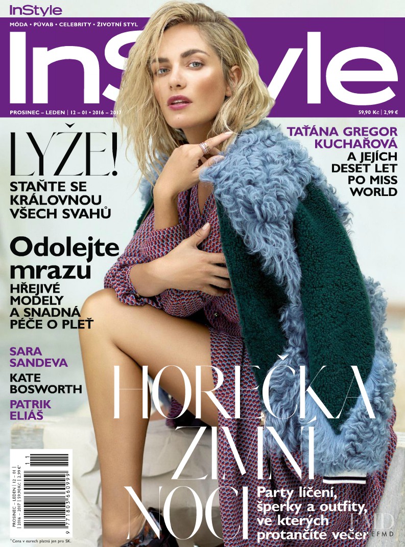 Tatana Kucharova featured on the InStyle Czech cover from December 2016