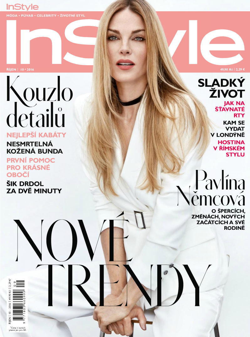 Paulina Nemcova featured on the InStyle Czech cover from October 2016