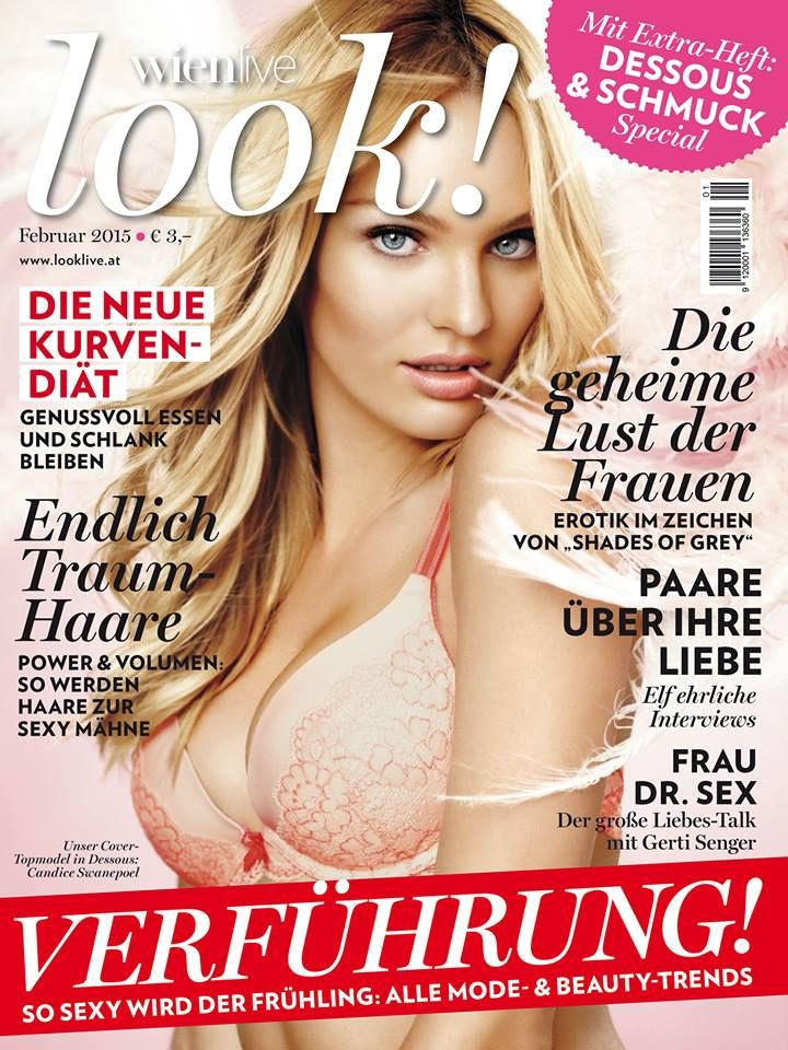 Candice Swanepoel featured on the Look! Wien Live cover from February 2015