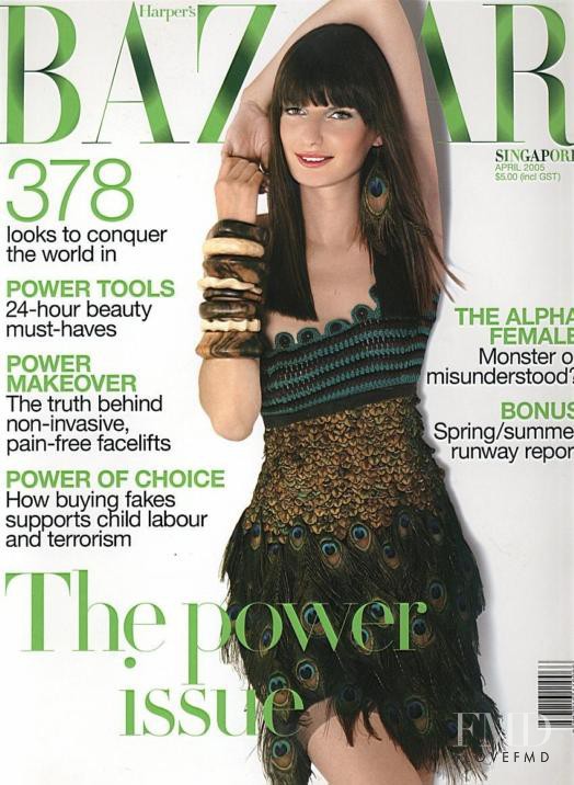 Ala Malek featured on the Harper\'s Bazaar Singapore cover from April 2005
