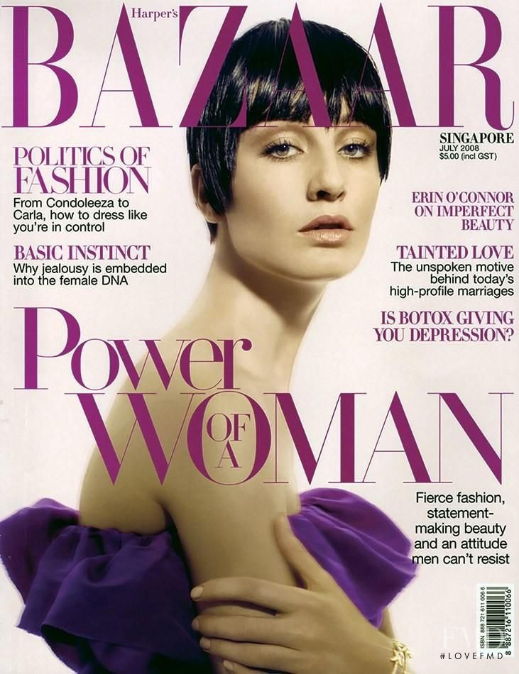 Erin O%Connor featured on the Harper\'s Bazaar Singapore cover from July 2008