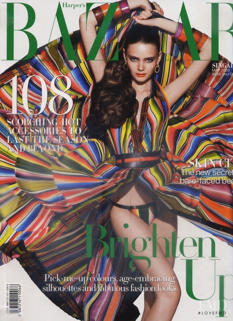 Nikole Ivanova featured on the Harper\'s Bazaar Singapore cover from May 2009