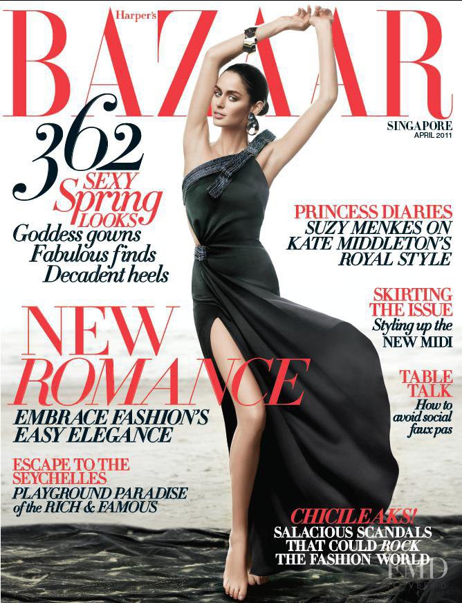 Nicole Trunfio featured on the Harper\'s Bazaar Singapore cover from April 2011