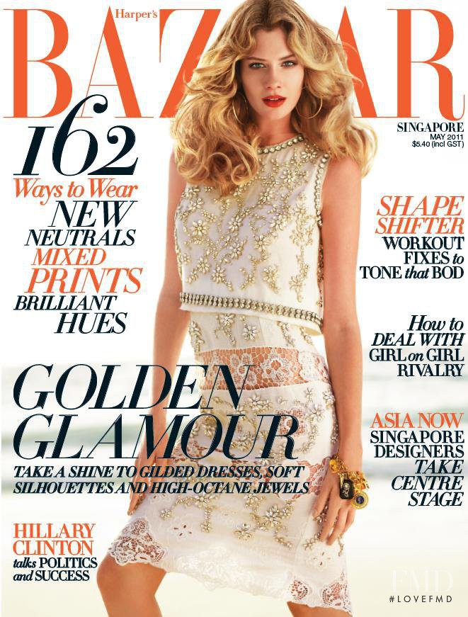 Lauren Brown featured on the Harper\'s Bazaar Singapore cover from May 2011