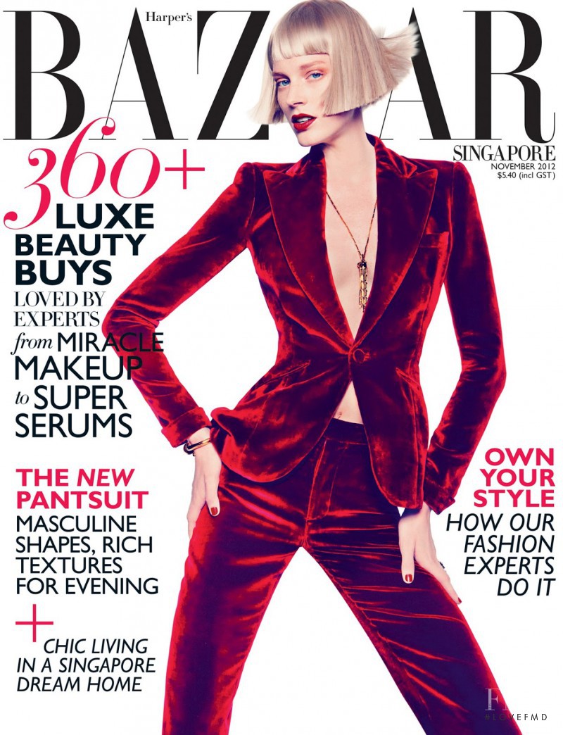 Quinta Witzel featured on the Harper\'s Bazaar Singapore cover from November 2012