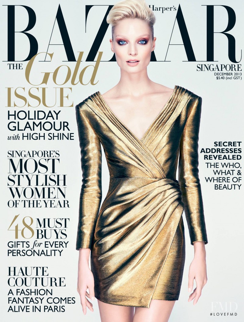 Melissa Tammerijn featured on the Harper\'s Bazaar Singapore cover from December 2013