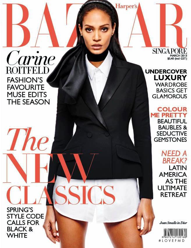 Joan Smalls featured on the Harper\'s Bazaar Singapore cover from March 2013