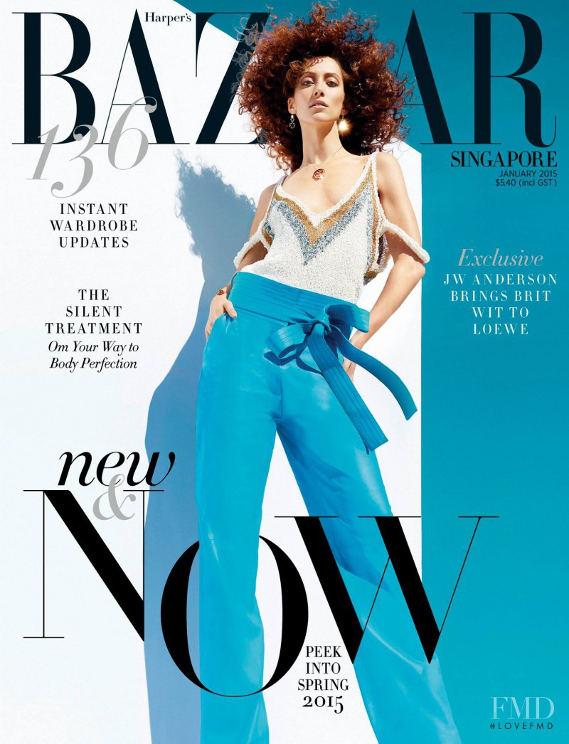 Alana Zimmer featured on the Harper\'s Bazaar Singapore cover from January 2015