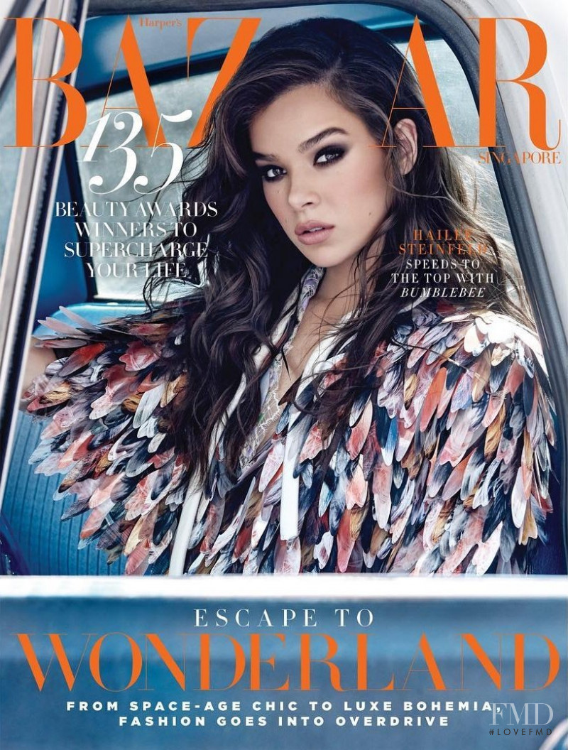 Hailee Steinfeld featured on the Harper\'s Bazaar Singapore cover from November 2018