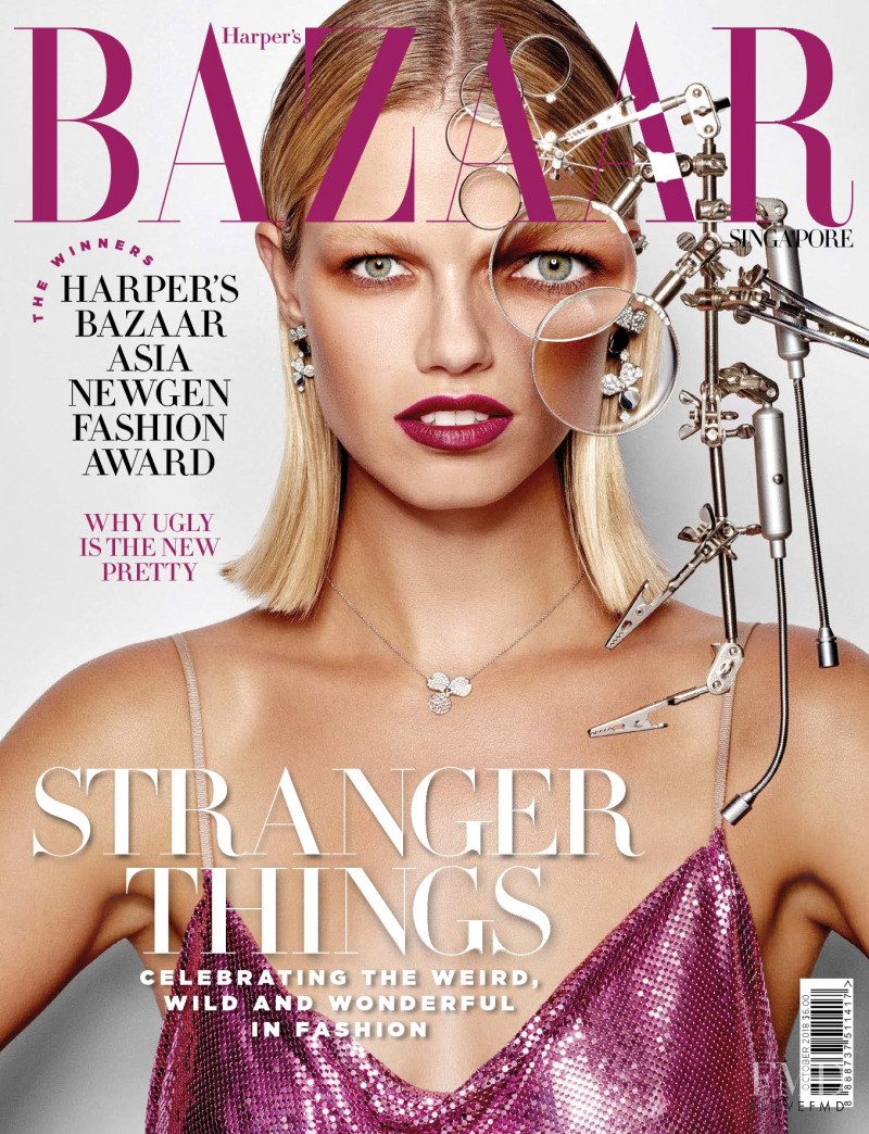 Hailey Clauson featured on the Harper\'s Bazaar Singapore cover from October 2018