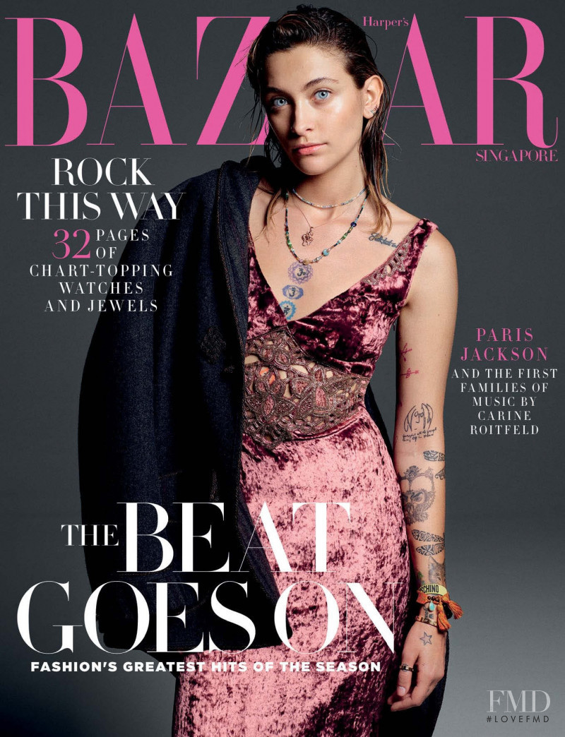 Paris Jackson featured on the Harper\'s Bazaar Singapore cover from September 2018