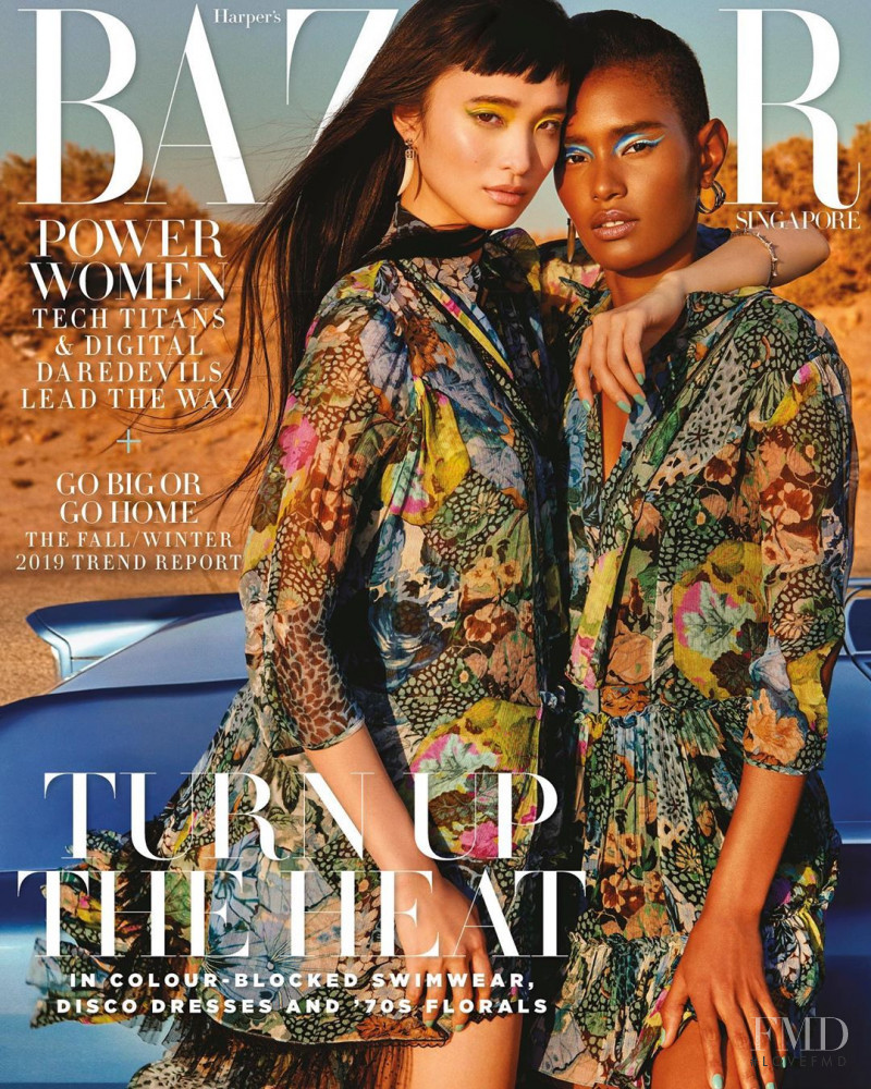 Ysaunny Brito, Yuka Mannami featured on the Harper\'s Bazaar Singapore cover from August 2019